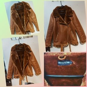 PTL Leather Coat for woman Size 8 USA